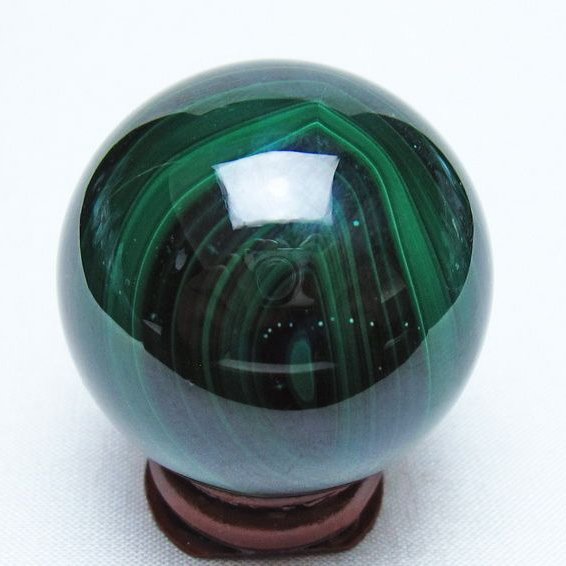 マラカイト 丸玉 40mm スフィア 置物 一点物 141-8329