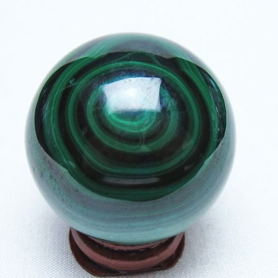 マラカイト 丸玉 40mm スフィア 置物 一点物 141-8330