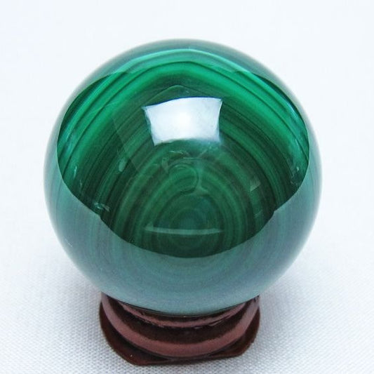 マラカイト 丸玉 38mm スフィア 置物 一点物 141-8334