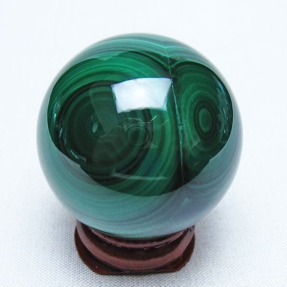 マラカイト 丸玉 38mm スフィア 置物 一点物 141-8336