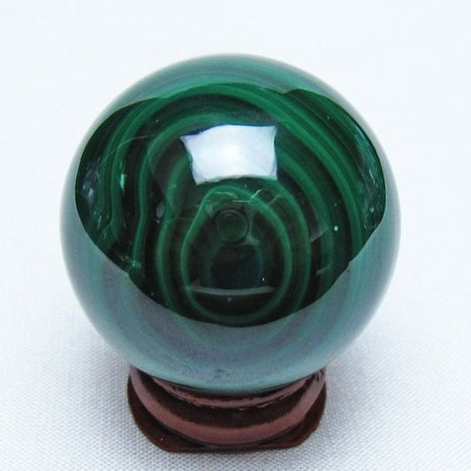 マラカイト 丸玉 38mm スフィア 置物 一点物 141-8337
