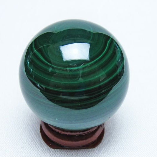 マラカイト 丸玉 38mm スフィア 置物 一点物 141-8338