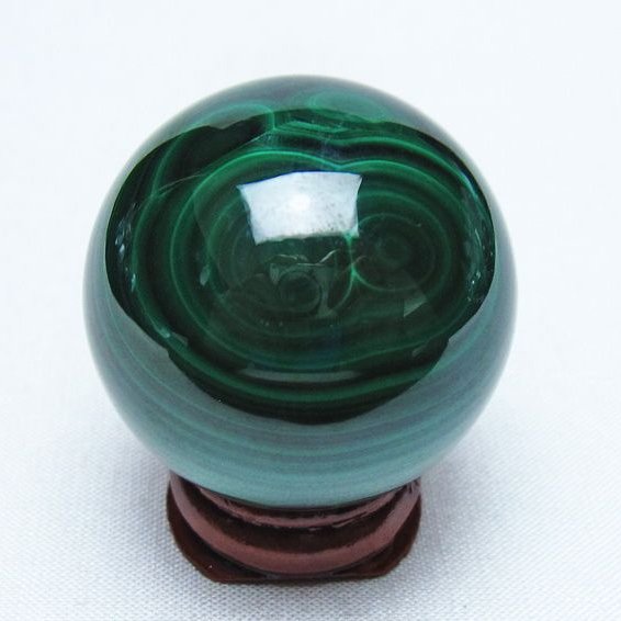 マラカイト 丸玉 38mm スフィア 置物 一点物 141-8339