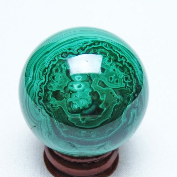 マラカイト 丸玉 38mm スフィア 置物 一点物 141-8341