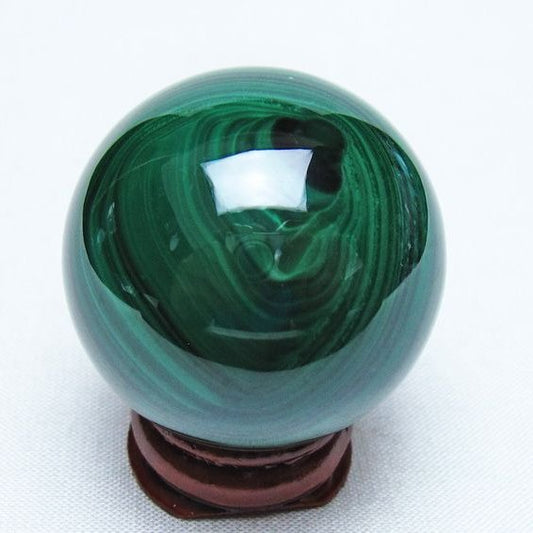 マラカイト 丸玉 38mm スフィア 置物 一点物 141-8343