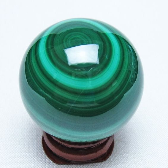マラカイト 丸玉 38mm スフィア 置物 一点物 141-8344