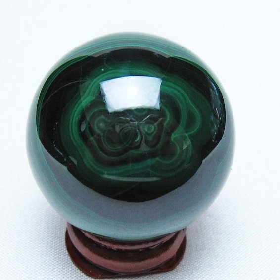 マラカイト 丸玉 38mm スフィア 置物 一点物 141-8345