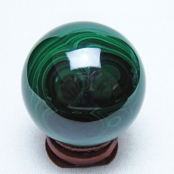 マラカイト 丸玉 38mm スフィア 置物 一点物 141-8346