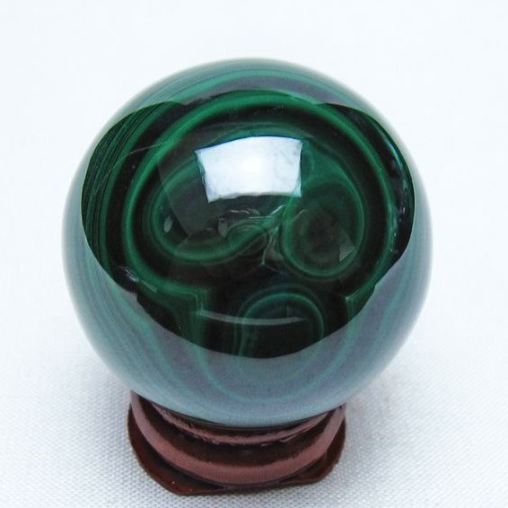 マラカイト 丸玉 38mm スフィア 置物 一点物 141-8348