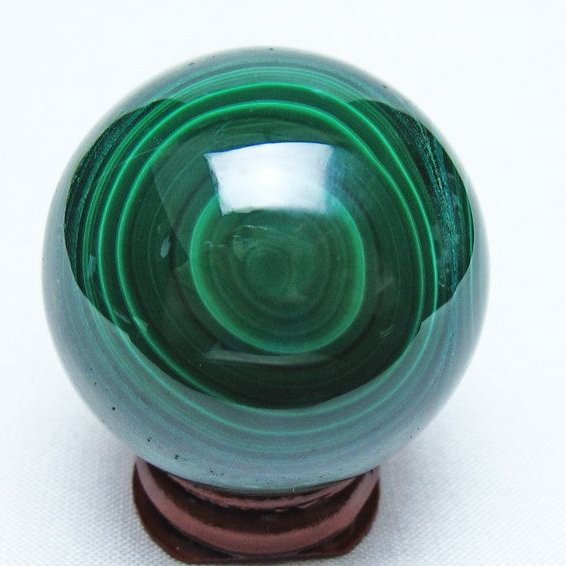 マラカイト 丸玉 39mm スフィア 置物 一点物 141-8349