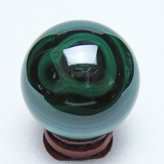 マラカイト 丸玉 38mm スフィア 置物 一点物 141-8350