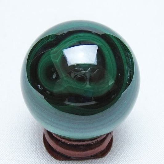 マラカイト 丸玉 38mm スフィア 置物 一点物 141-8350