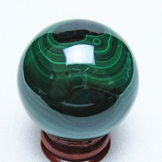 マラカイト 丸玉 38mm スフィア 置物 一点物 141-8351
