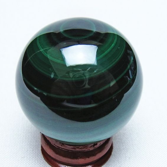 マラカイト 丸玉 38mm スフィア 置物 一点物 141-8352