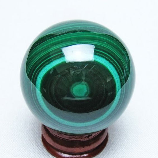 マラカイト 丸玉 37mm スフィア 置物 一点物 141-8353