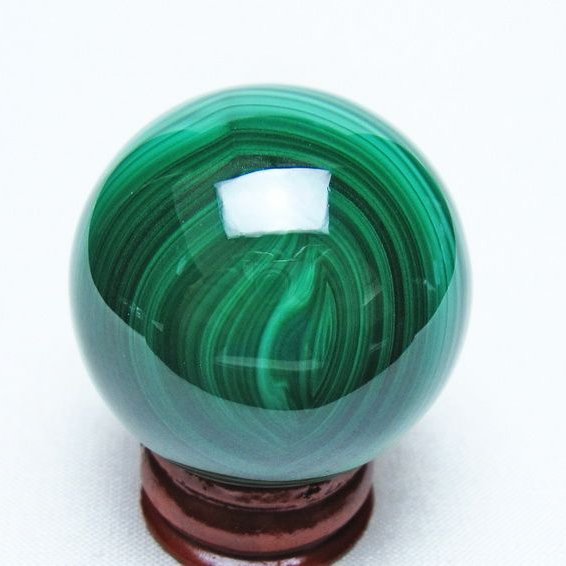 マラカイト 丸玉 37mm スフィア 置物 一点物 141-8354
