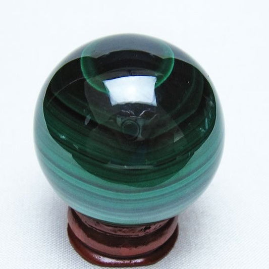 マラカイト 丸玉 37mm スフィア 置物 一点物 141-8356