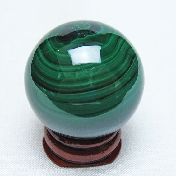 マラカイト 丸玉 34mm スフィア 置物 一点物 141-8373