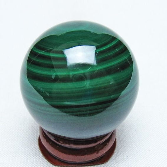 マラカイト 丸玉 34mm スフィア 置物 一点物 141-8374