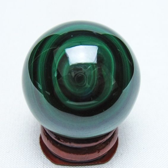 マラカイト 丸玉 34mm スフィア 置物 一点物 141-8375