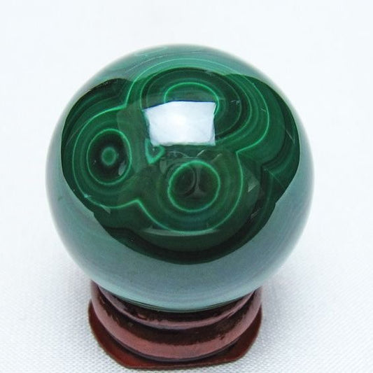 マラカイト 丸玉 34mm スフィア 置物 一点物 141-8376