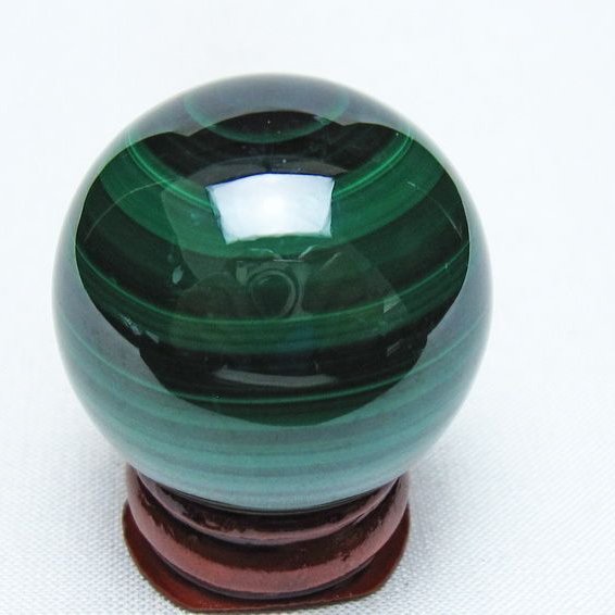 マラカイト 丸玉 34mm スフィア 置物 一点物 141-8377