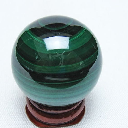 マラカイト 丸玉 34mm スフィア 置物 一点物 141-8377