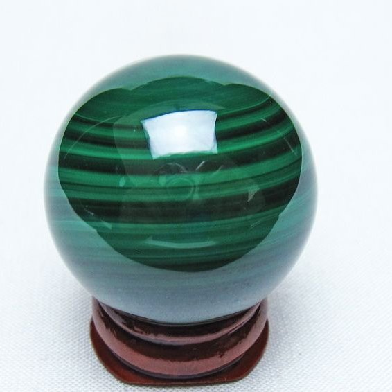 マラカイト 丸玉 34mm スフィア 置物 一点物 141-8379