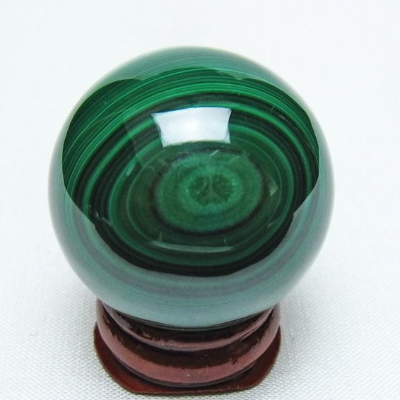 マラカイト 丸玉 33mm スフィア 置物 一点物 141-8381