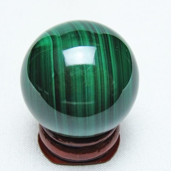 マラカイト 丸玉 32mm スフィア 置物 一点物 141-8382