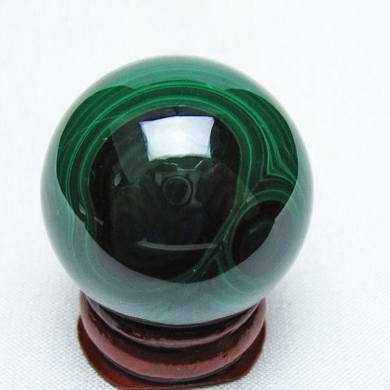 マラカイト 丸玉 32mm スフィア 置物 一点物 141-8383