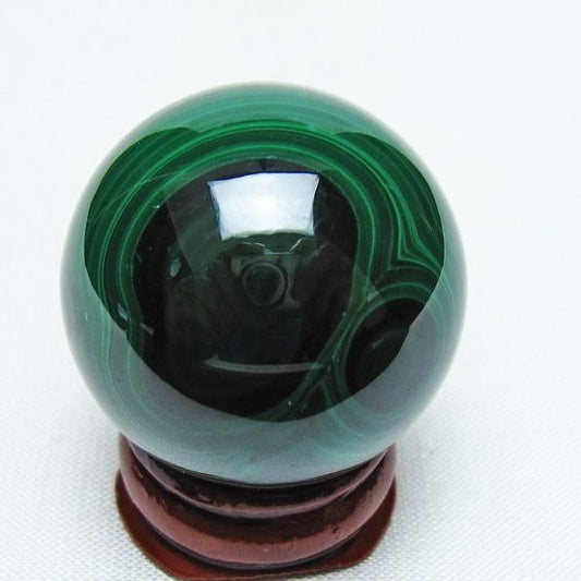 マラカイト 丸玉 32mm スフィア 置物 一点物 141-8383