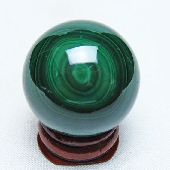 マラカイト 丸玉 32mm スフィア 置物 一点物 141-8385