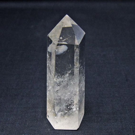 水晶 六角柱 虹入り ポイント 置物 一点物 142-11002