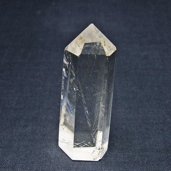 水晶 六角柱 ルチルクォーツ ポイント 置物 一点物 142-11185