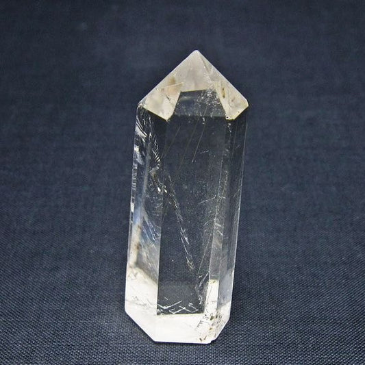 水晶 六角柱 ルチルクォーツ ポイント 置物 一点物 142-11185