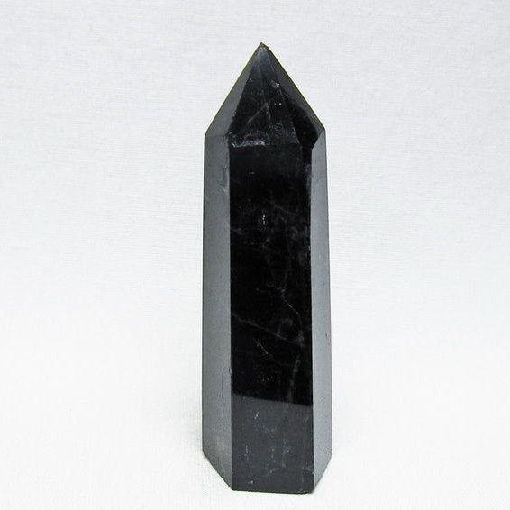 モリオン ポイント 黒水晶 六角柱 置物 一点物 142-11267