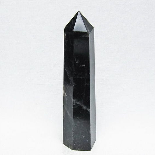 モリオン ポイント 黒水晶 六角柱 置物 一点物 142-11271