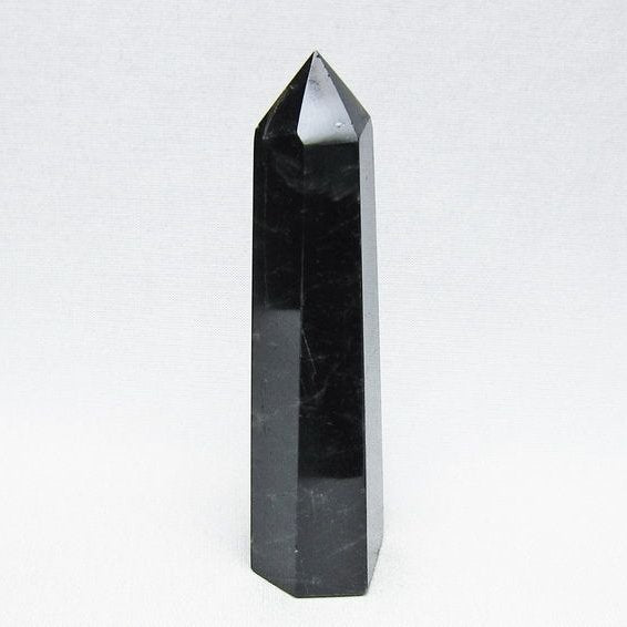 モリオン ポイント 黒水晶 六角柱 置物 一点物 142-11273