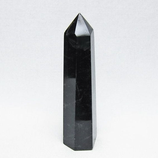 モリオン ポイント 黒水晶 六角柱 置物 一点物 142-11273