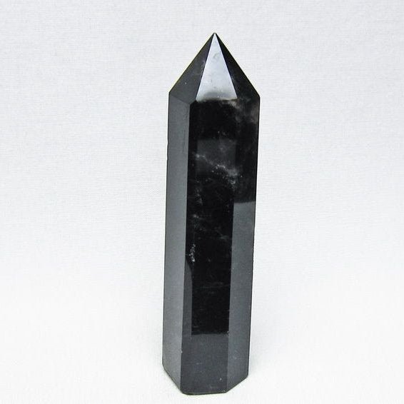モリオン ポイント 黒水晶 六角柱 置物 一点物 142-11274