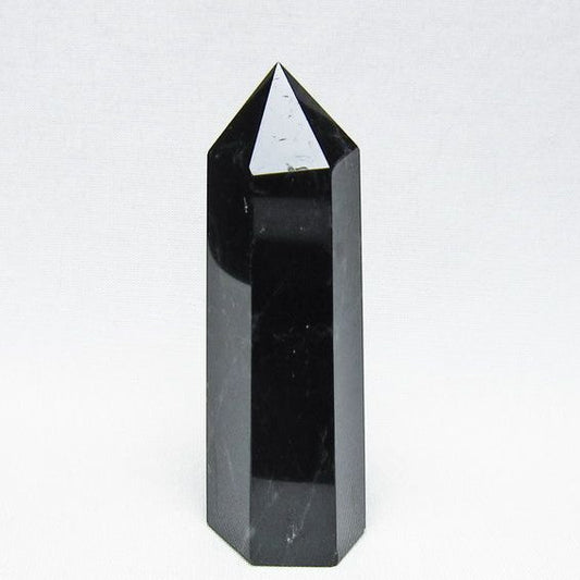 モリオン ポイント 黒水晶 六角柱 置物 一点物 142-11276