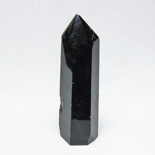 モリオン ポイント 黒水晶 六角柱 置物 一点物 142-11277