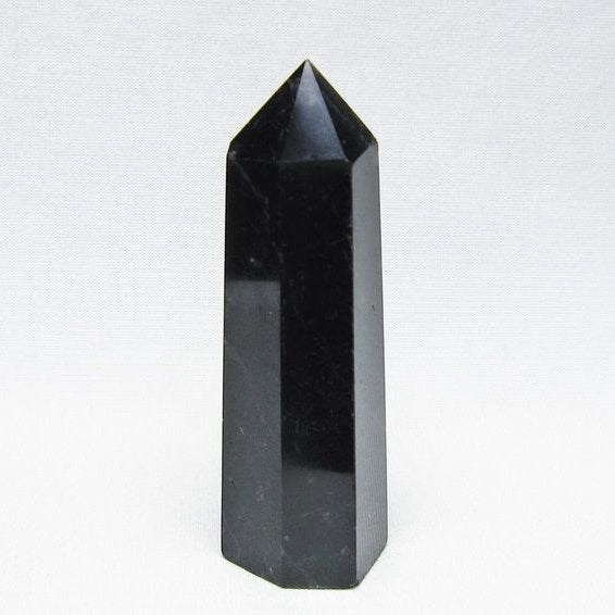 モリオン ポイント 黒水晶 六角柱 置物 一点物 142-11278