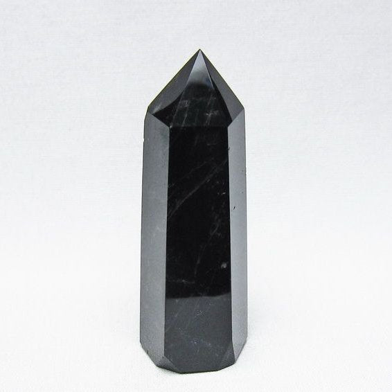 モリオン ポイント 黒水晶 六角柱 置物 一点物 142-11279