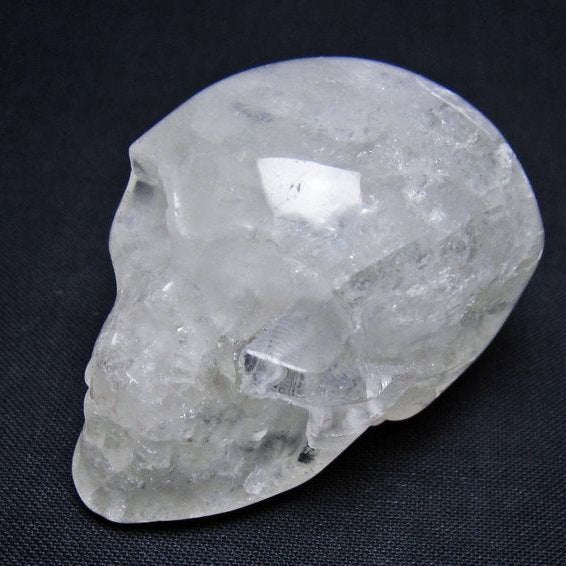 水晶 ドクロ スカル 置物 一点物 145-1829
