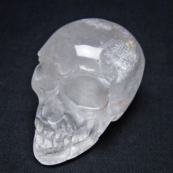 水晶 ドクロ スカル 置物 一点物 虹入り 145-1842