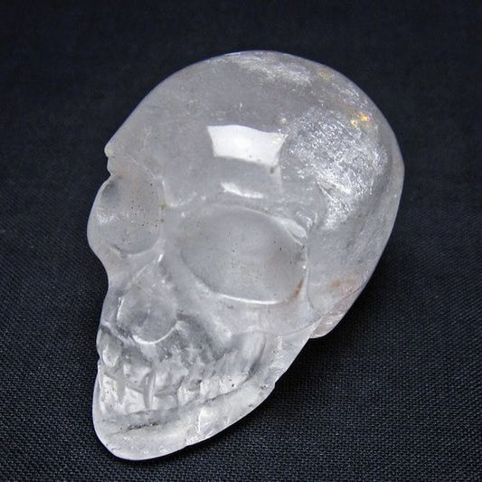 水晶 ドクロ スカル 置物 一点物 虹入り 145-1842