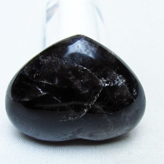 モリオン 置物 ハート 黒水晶 一点物 145-2009
