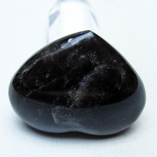 モリオン 置物 ハート 黒水晶 一点物 145-2028